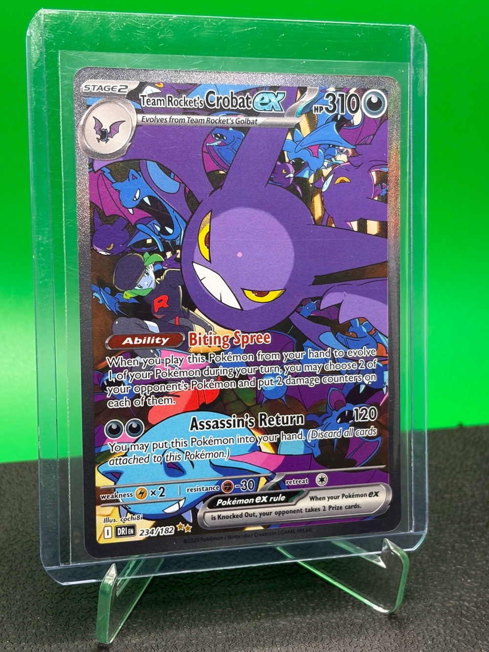 Illustration Rare Team Rocket's Crobat ex Pokemon Card